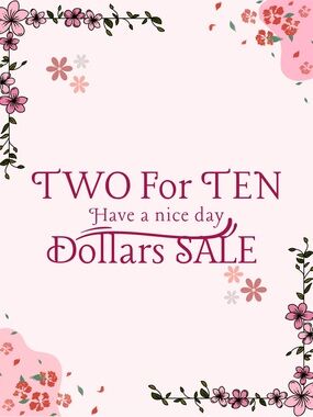 Two For Ten Dollars Sale Pink Floral Sign